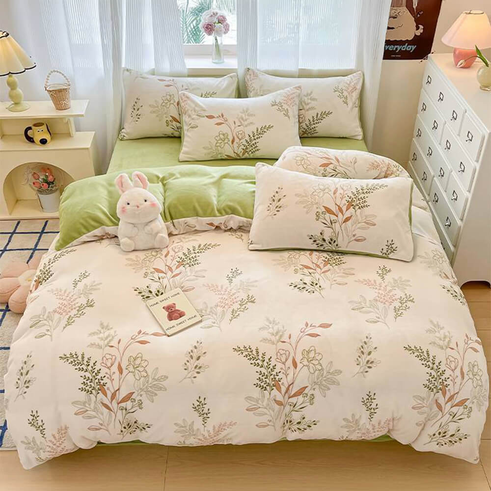 Línea Art Milk Velvet Capa de ropa de cama tibia Reta de sábana