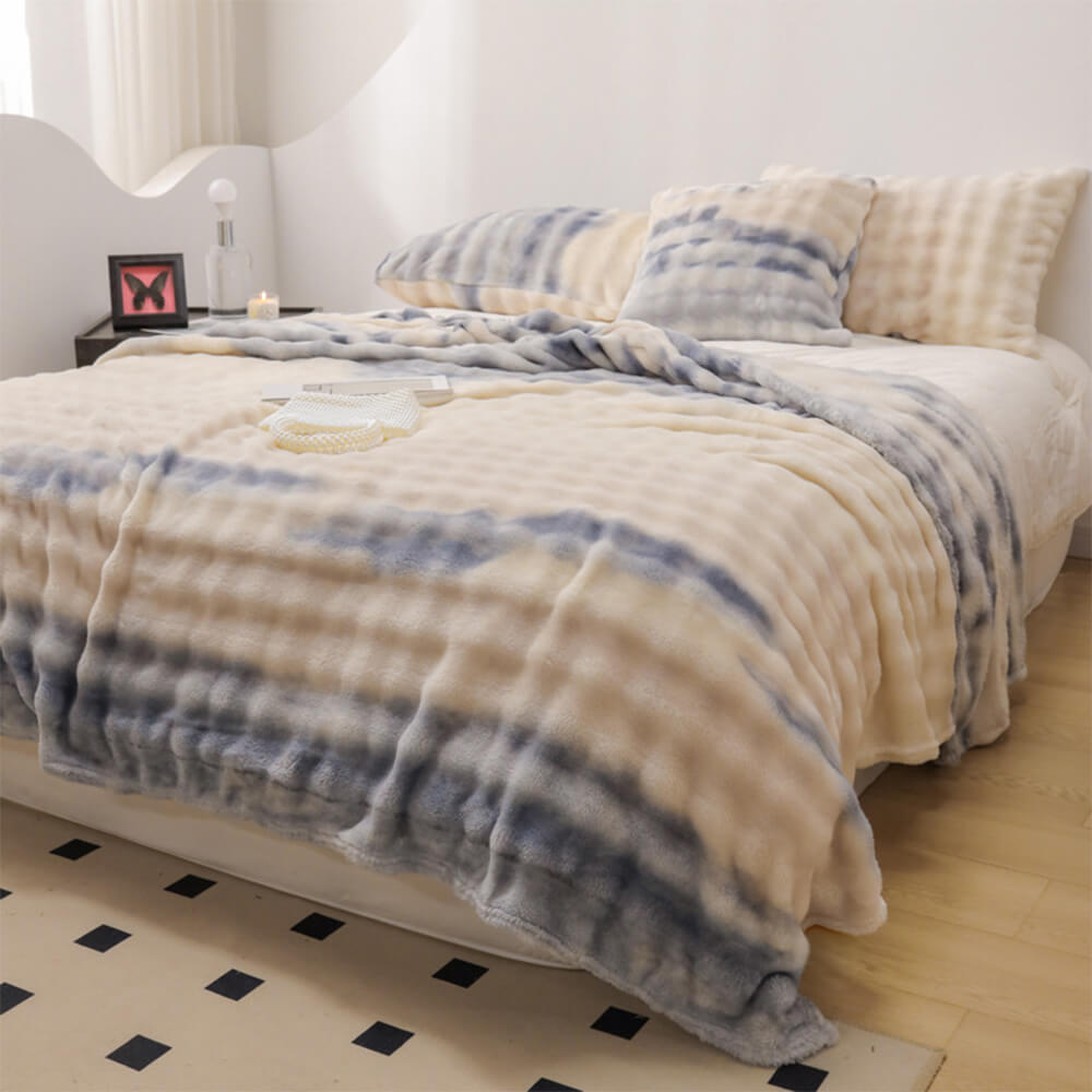 Grade de lujo Faux Rabbit Fur Soft Manta Flat Sheet
