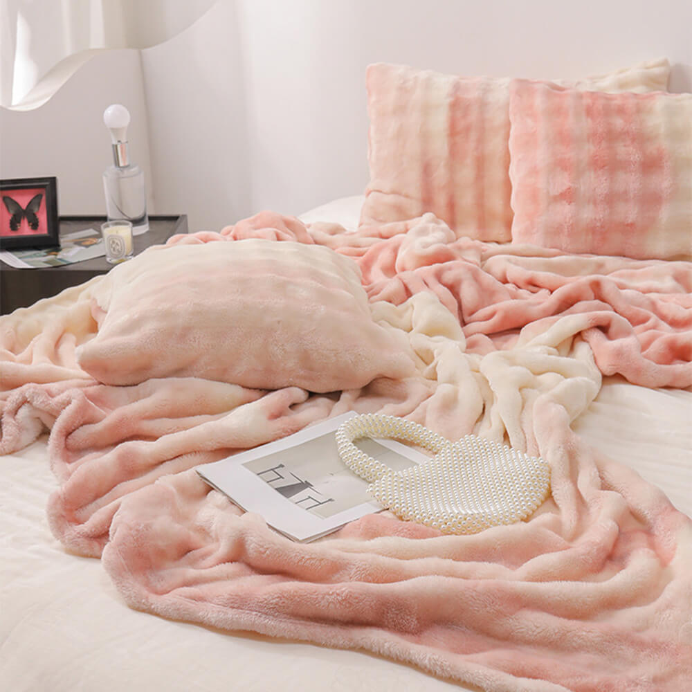 Grade de lujo Faux Rabbit Fur Soft Manta Flat Sheet