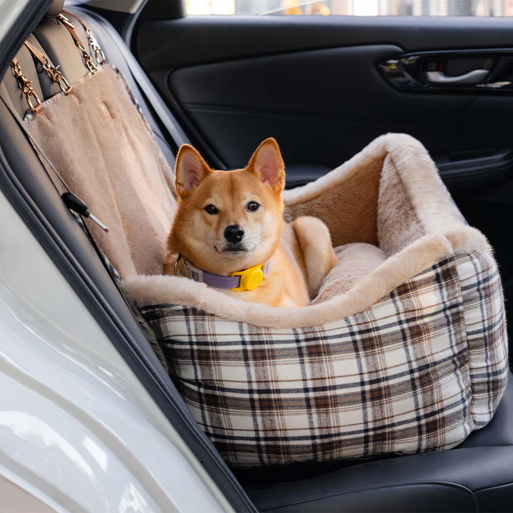 Gran clásico y esponjoso refuerzo para perros asiento para perros segura