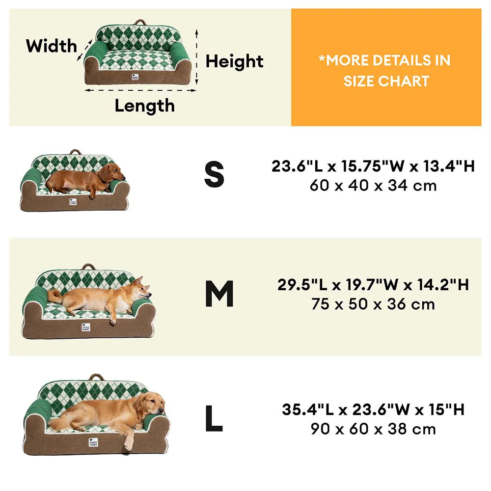 Diamond-Quilted Sherpa Orthopedic Dog & Cat Sofa Bed - Cocoa Pine