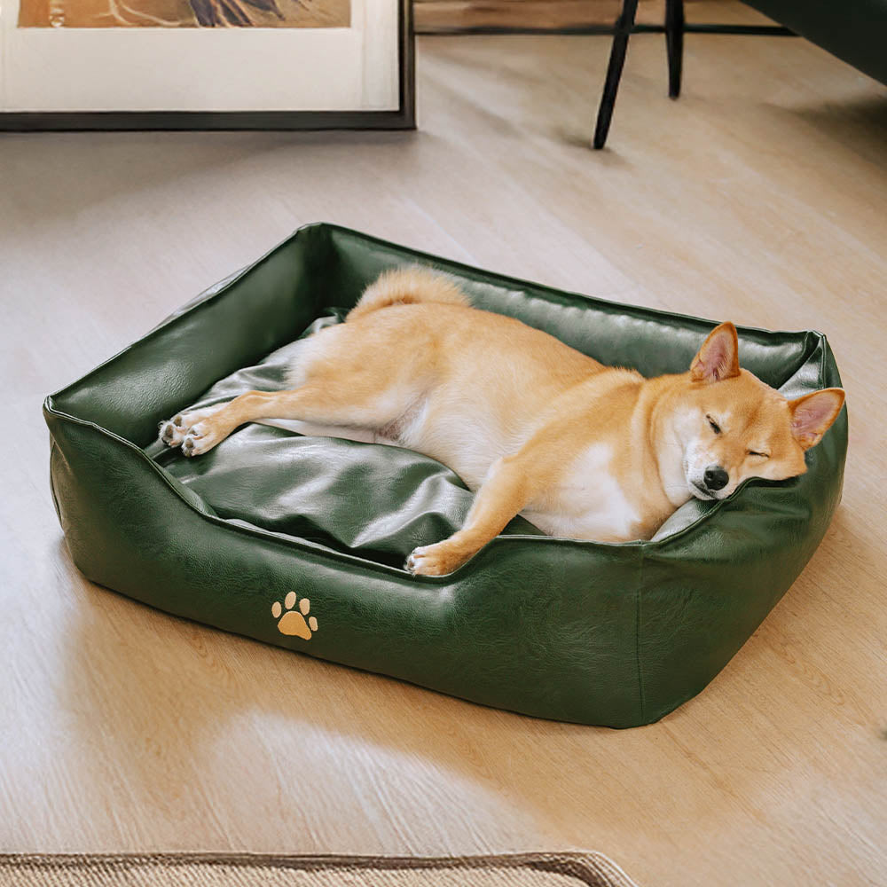 Cama de perros extraíbles de perros extraíbles de cuero de lujo de cuero impermeable
