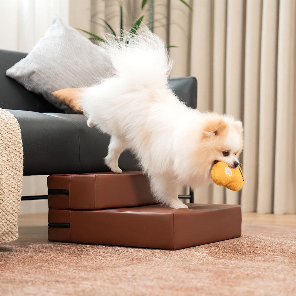 Escaleras de mascotas de nivel múltiple de cuero de PU lavable por el agua