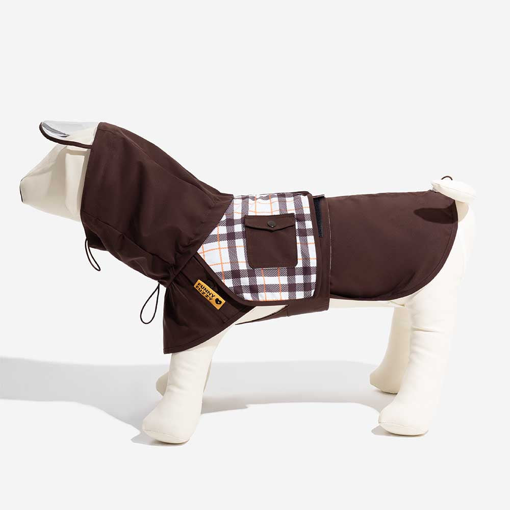 Impermeable a cuadros vintage a cuadros Rair para perros ajustables - Protección para todo clima