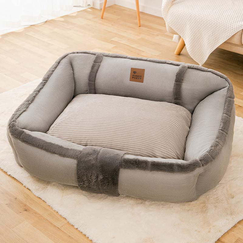 Cama de perro de sofá de gran y acogedora y acogedora