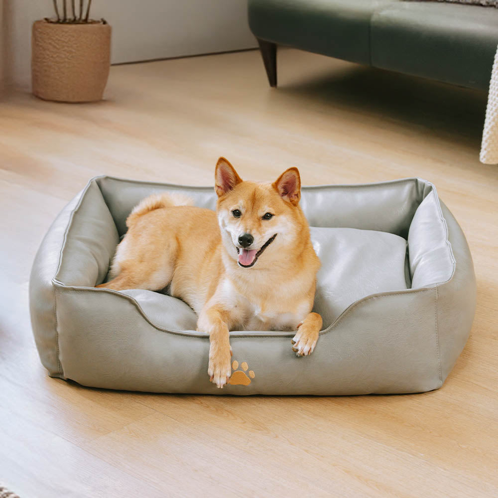Cama de perros extraíbles de perros extraíbles de cuero de lujo de cuero impermeable