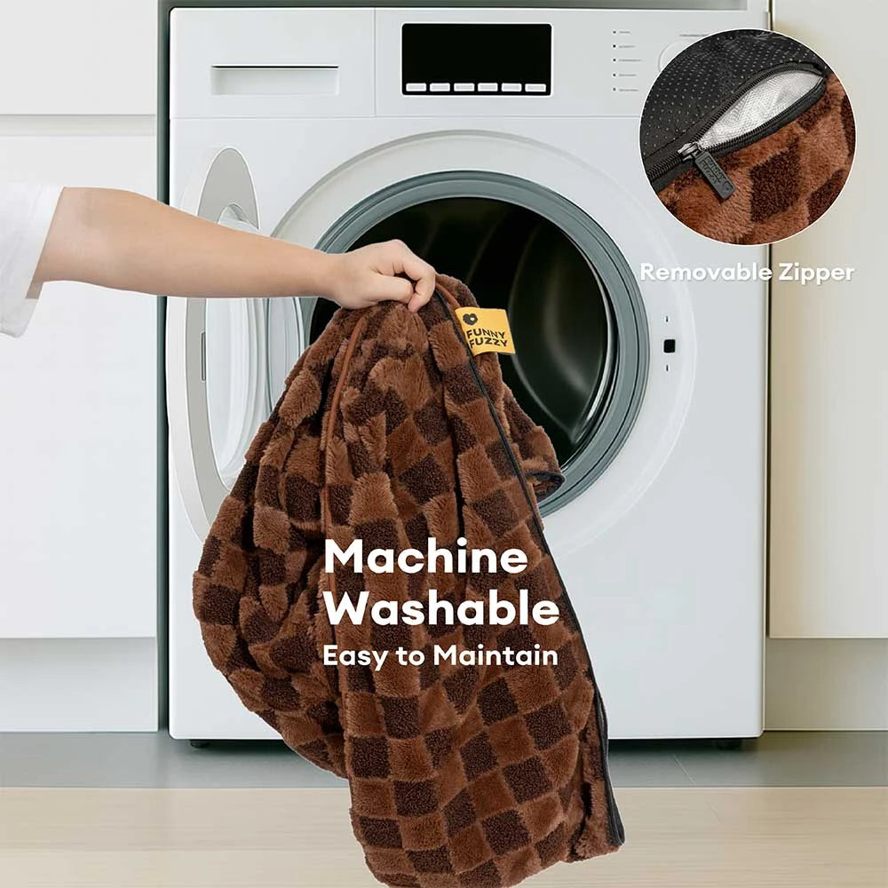 Cama de refugios de perro ortopédico y esponjes removibles a cuadros - Cozynest