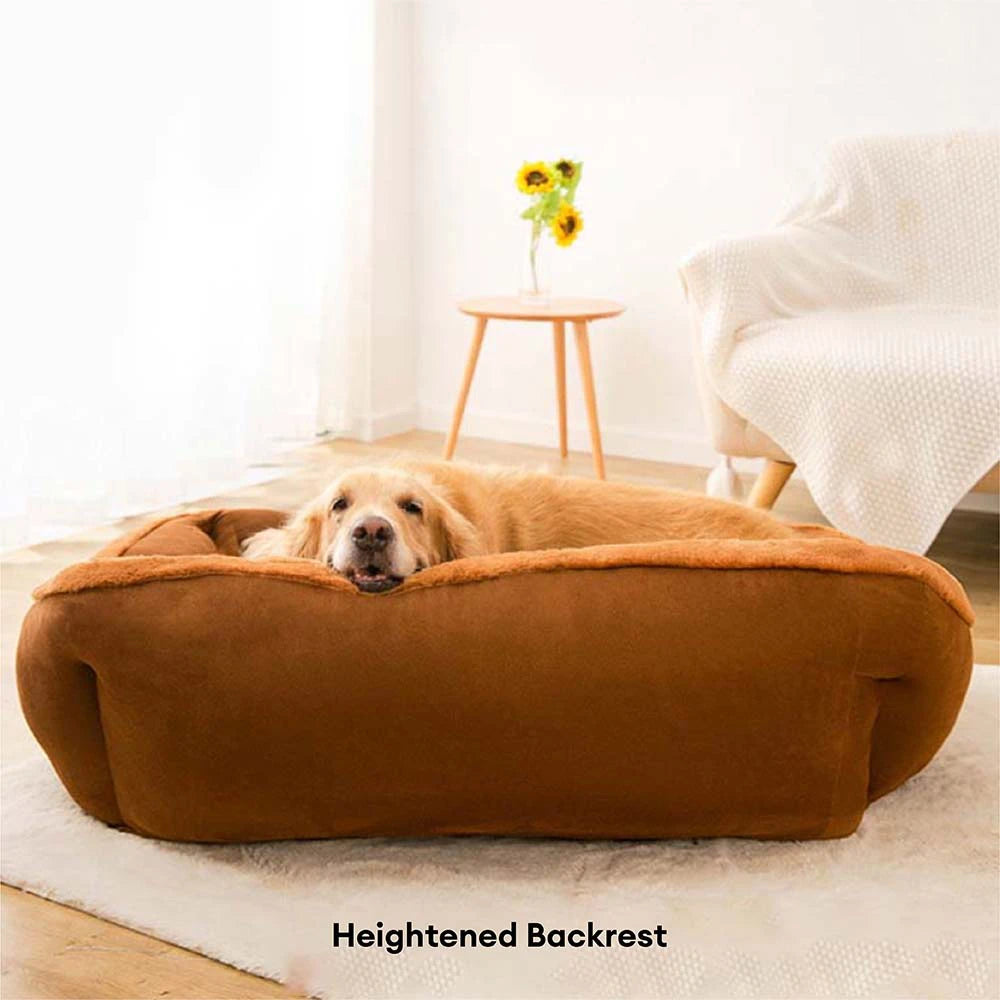 Cama de perro de sofá de gran y acogedora y acogedora