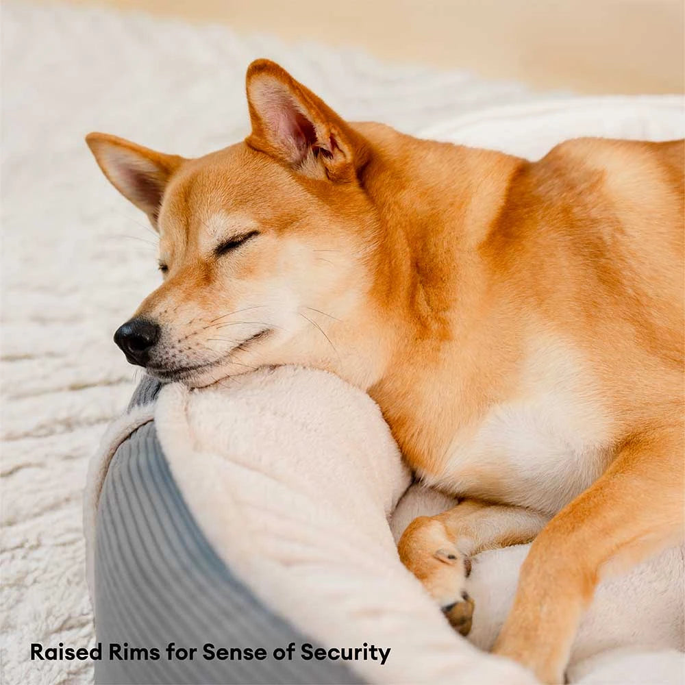 Ultra Plush Corduroy Anti-Anxiety Donut Dog Bed
