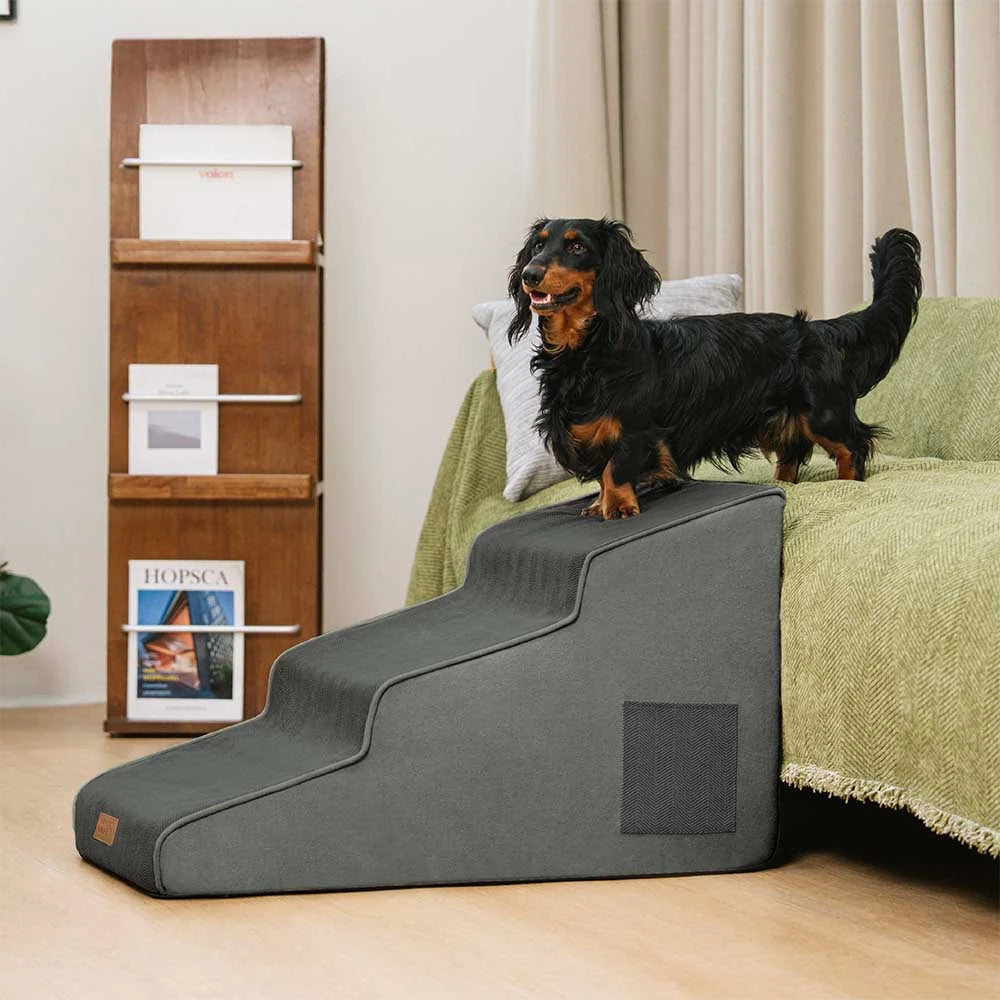 Chenille Extra Wide Non-Slip Removable Sponge Pet Stairs - SafeRamp