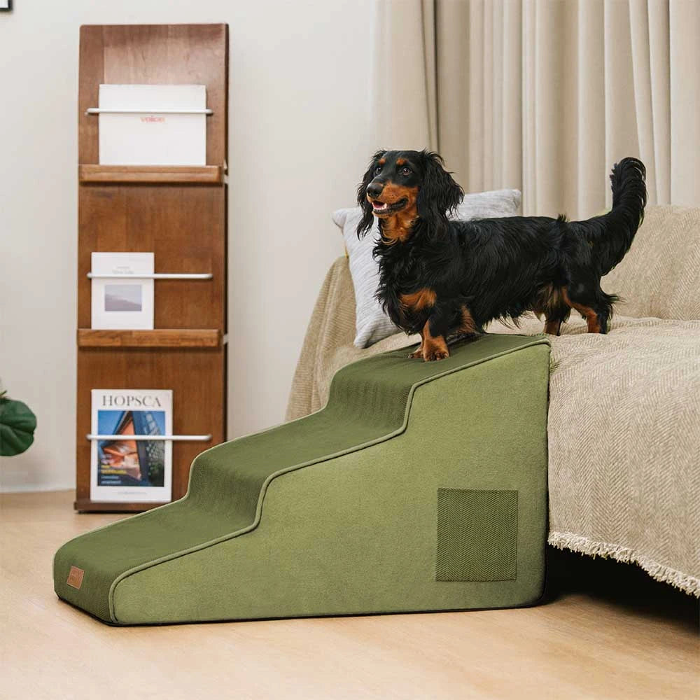 Chenille Extra Wide Non-Slip Removable Sponge Pet Stairs - SafeRamp