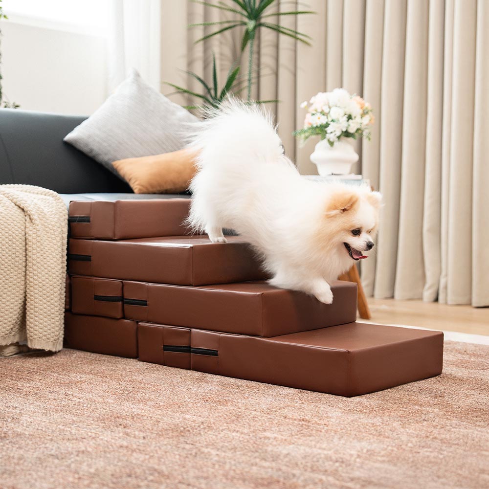 Escaleras de mascotas de nivel múltiple de cuero de PU lavable por el agua