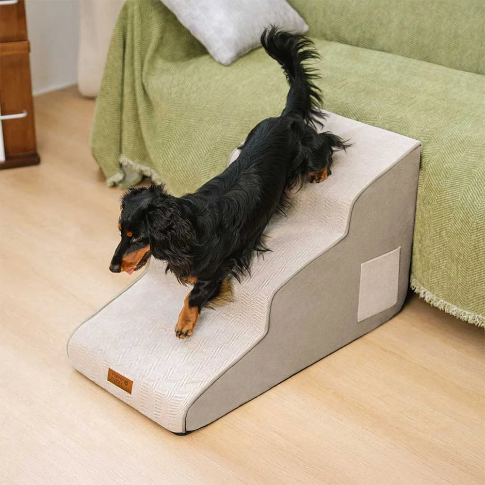 Chenille Extra Wide Non-Slip Removable Sponge Pet Stairs - SafeRamp