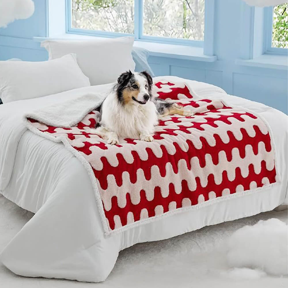 Cloud Flocked Water Water-Funcional Sherpa Dog Manket