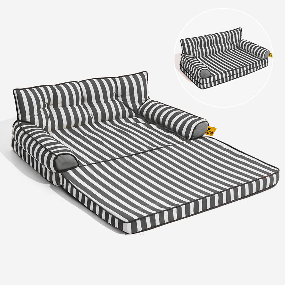 Cama de sofá de perros plegable de perros plegable impermeable de rayas - siesta soleada