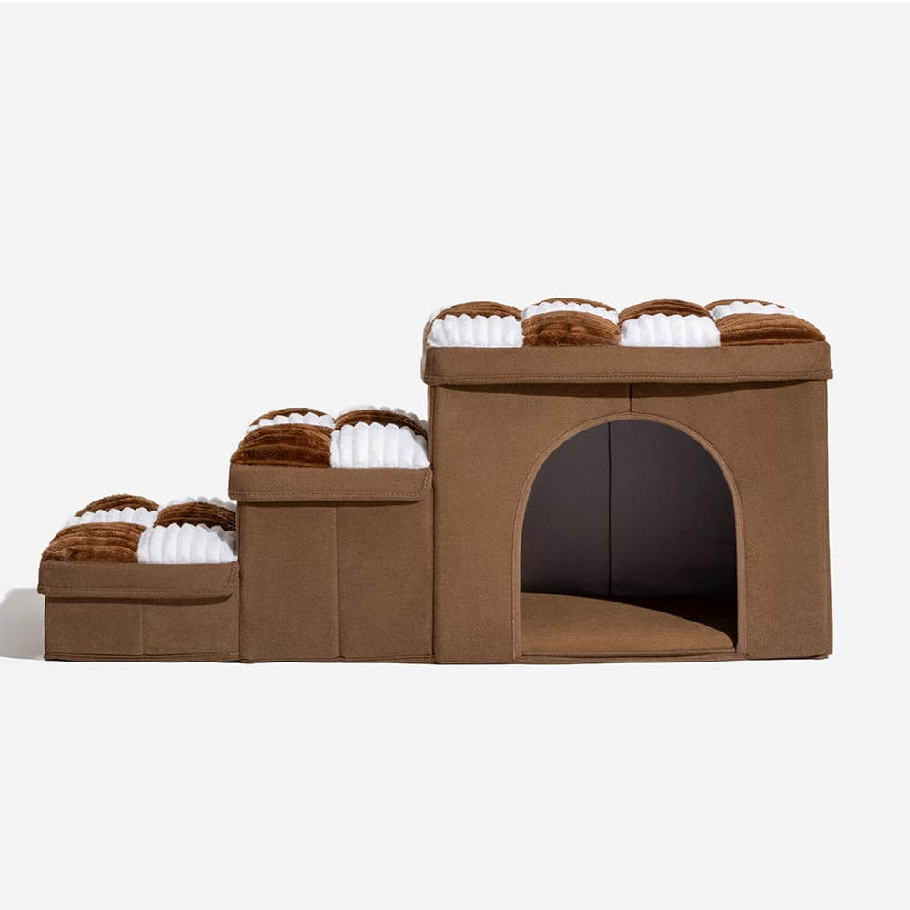 Escaleras para perros hechas a mano con almacenamiento y condominio - Napsteps