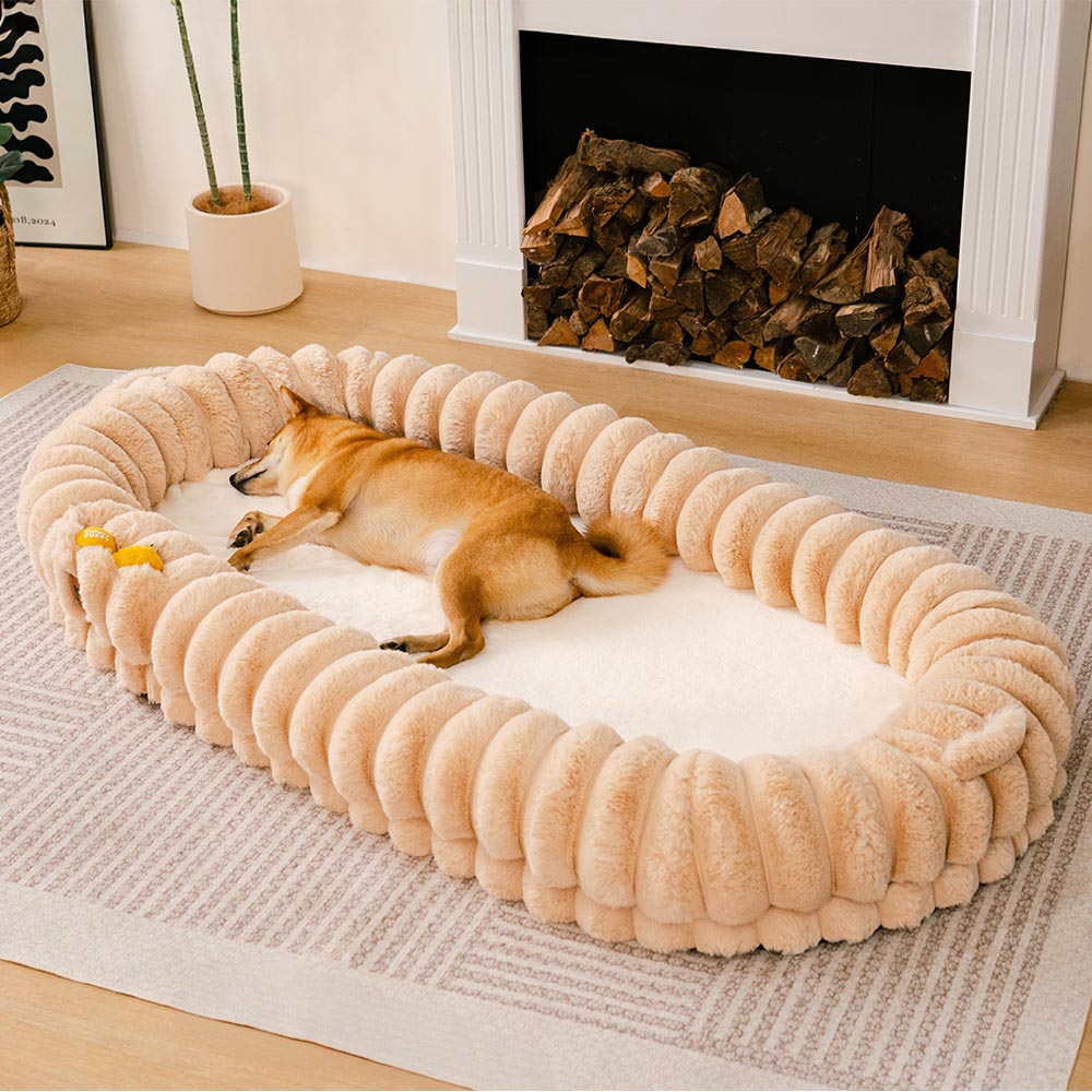 Cama de perros humanos de donas súper grandes y llenosas cremosas - Cuddle Cradle