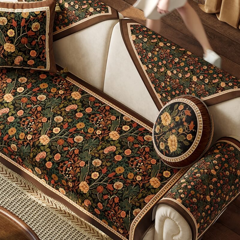 Garden Vintage Muebles de lujo Protectora de protección de la cubierta del sofá sin deslizamiento