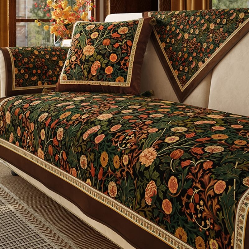 Garden Vintage Muebles de lujo Protectora de protección de la cubierta del sofá sin deslizamiento