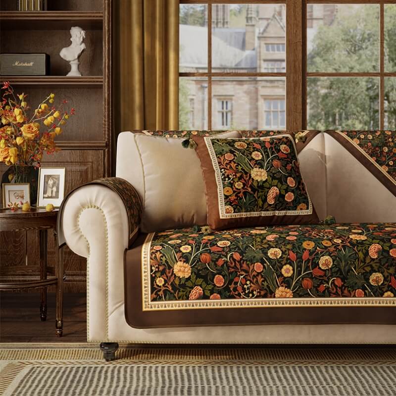 Garden Vintage Muebles de lujo Protectora de protección de la cubierta del sofá sin deslizamiento