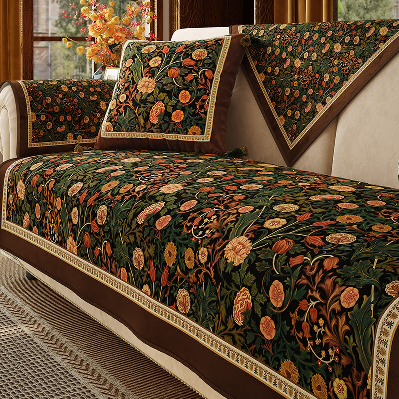 Garden Vintage Muebles de lujo Protectora de protección de la cubierta del sofá sin deslizamiento