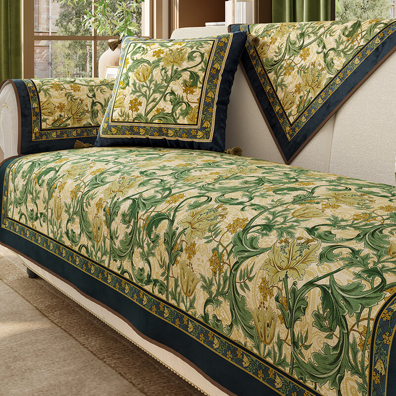 Garden Vintage Muebles de lujo Protectora de protección de la cubierta del sofá sin deslizamiento