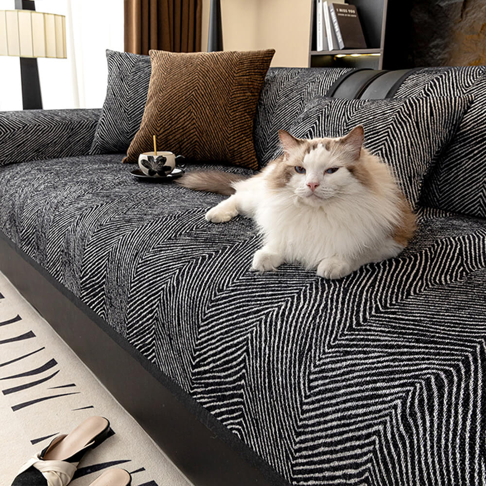 Patrón de árbol irregular cubierta de sofá de chenilla gruesa