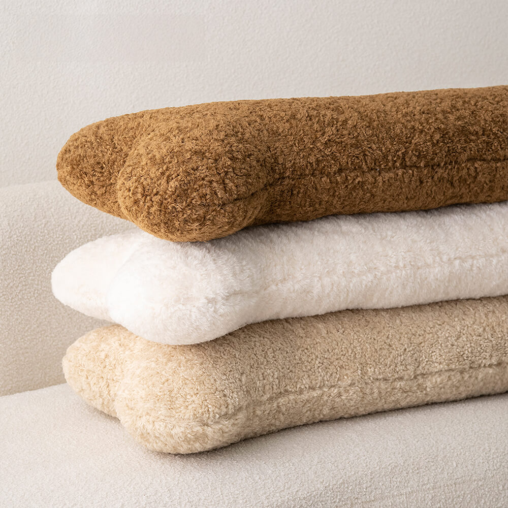 Sofá en forma de hueso lujoso cojín decorativo suave y acogedor