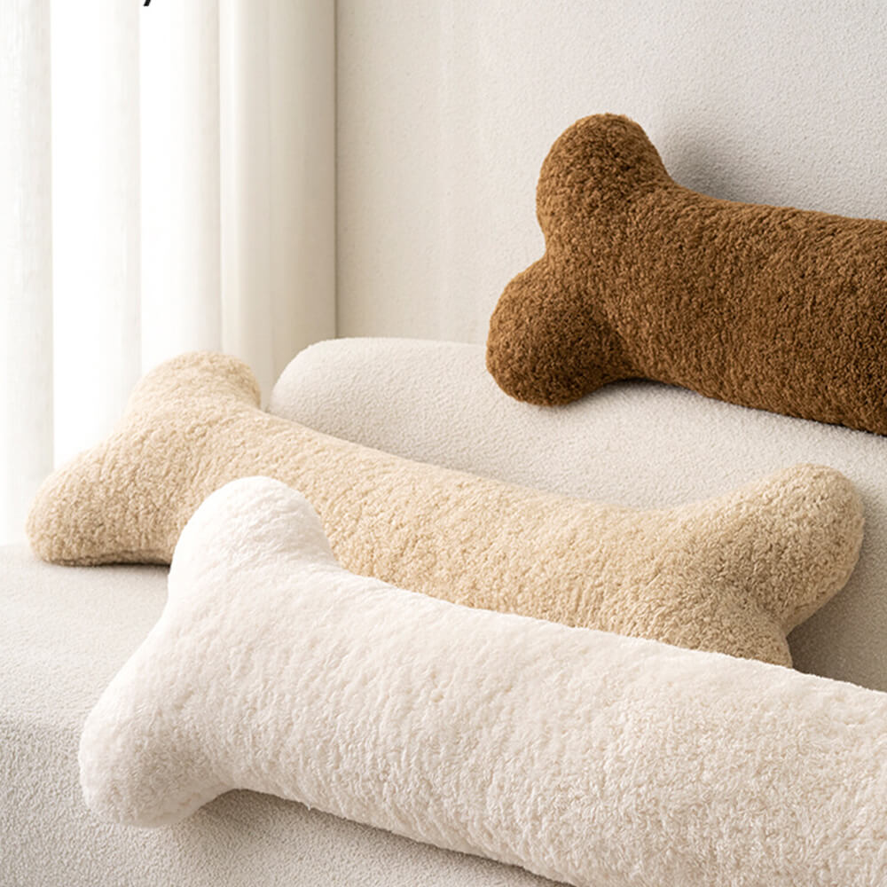 Sofá en forma de hueso lujoso cojín decorativo suave y acogedor
