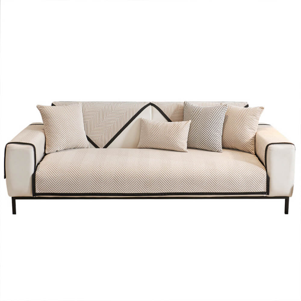 Two-tone Woven Hispingbone Polar Fleece Couch Coach