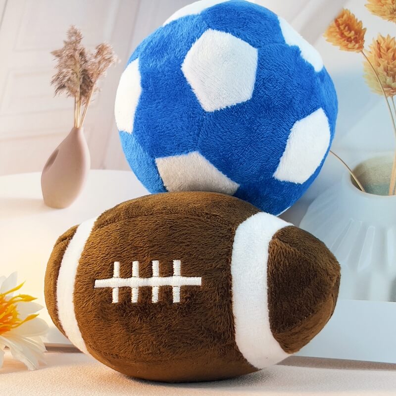 Juguete para perros chirriante de masticación interactiva de fútbol