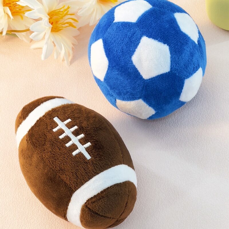 Juguete para perros chirriante de masticación interactiva de fútbol