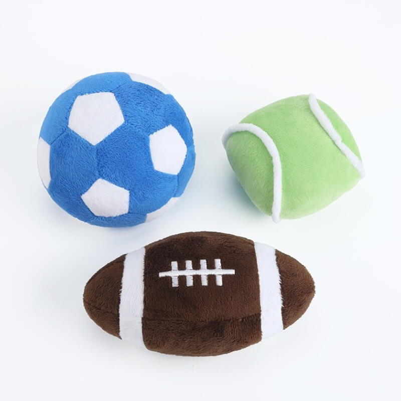 Juguete para perros chirriante de masticación interactiva de fútbol