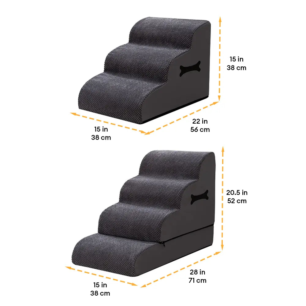 Adjustable Non-Slip Washable Soft Dog Stairs with Gentle Ramp