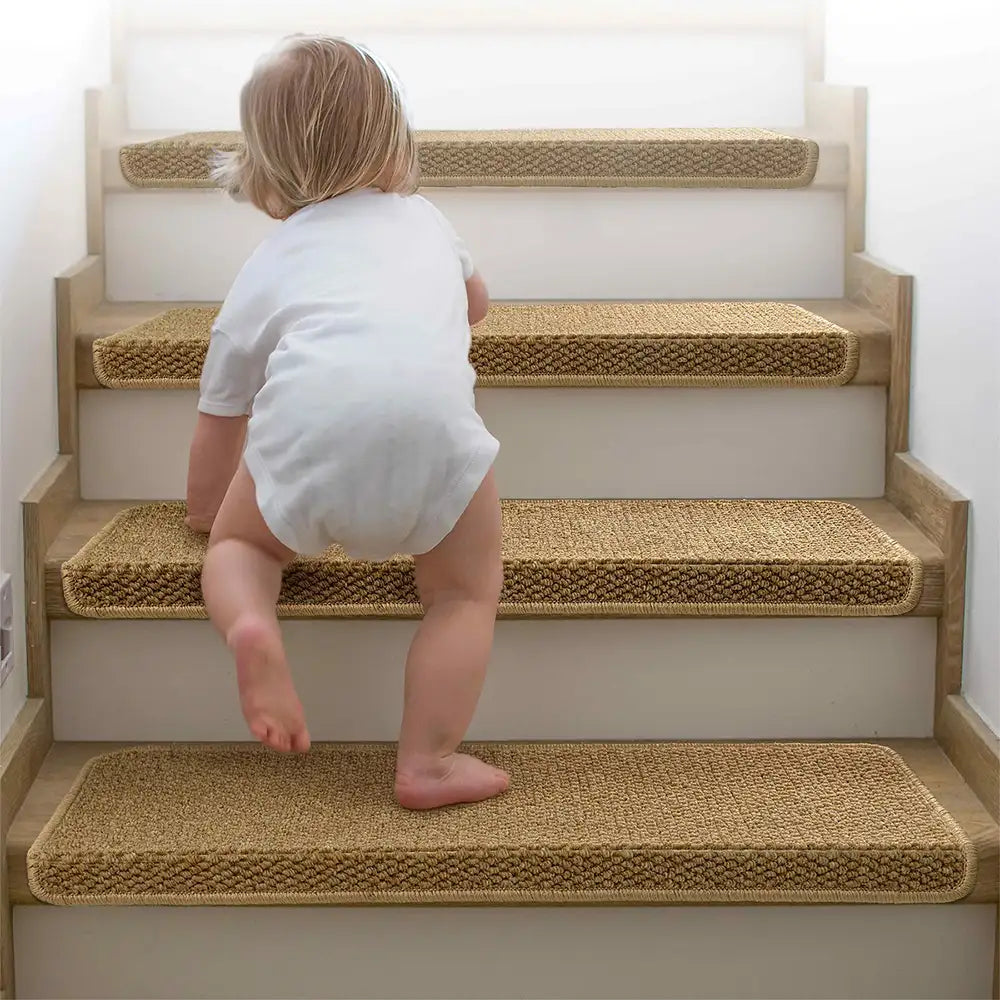 Anti-scratch Sisal Stair Protectors Tape Free Washable Carpet Stair Treads