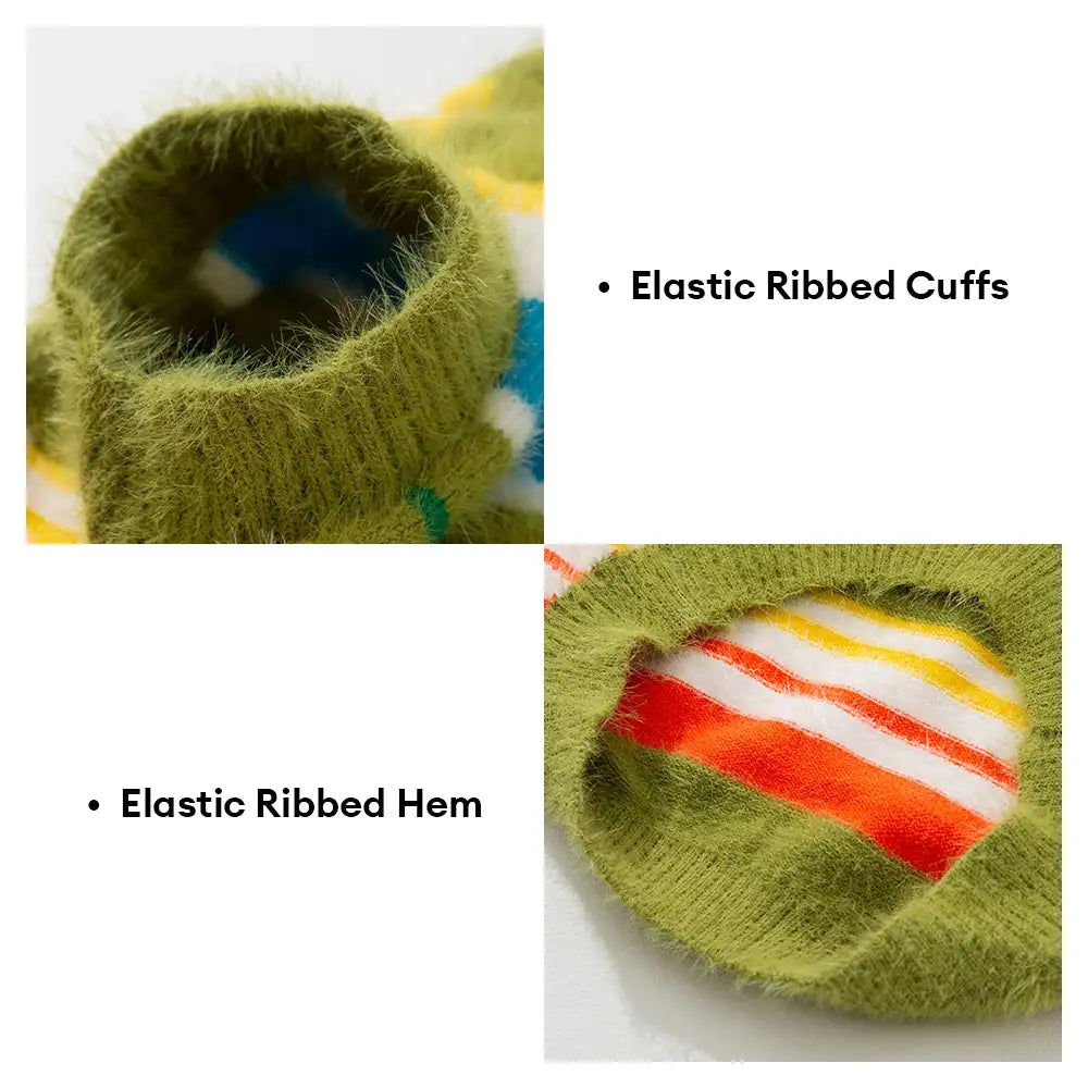 Color Blocked Striped Dog Sweater-Suitable For Large Dogs