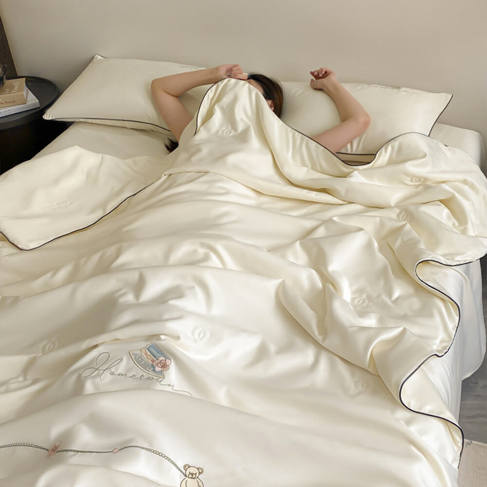 Colcha de seda de hielo enfriante colcha de cama transpirable para la piel con manta