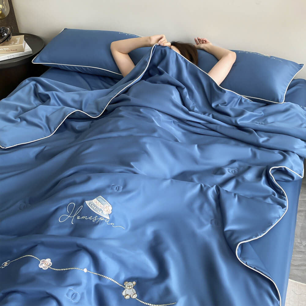 Colcha de seda de hielo enfriante colcha de cama transpirable para la piel con manta