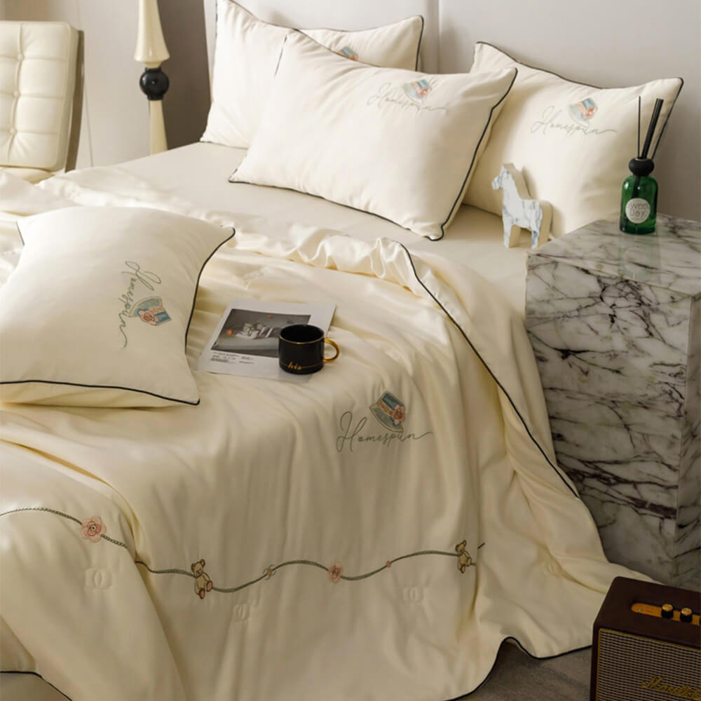 Colcha de seda de hielo enfriante colcha de cama transpirable para la piel con manta