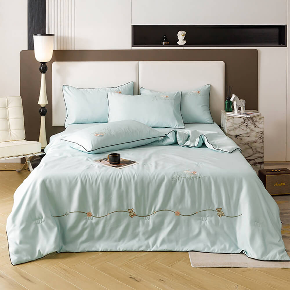 Colcha de seda de hielo enfriante colcha de cama transpirable para la piel con manta