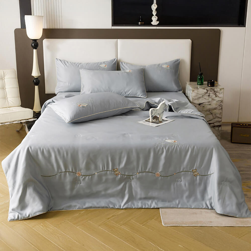 Colcha de seda de hielo enfriante colcha de cama transpirable para la piel con manta