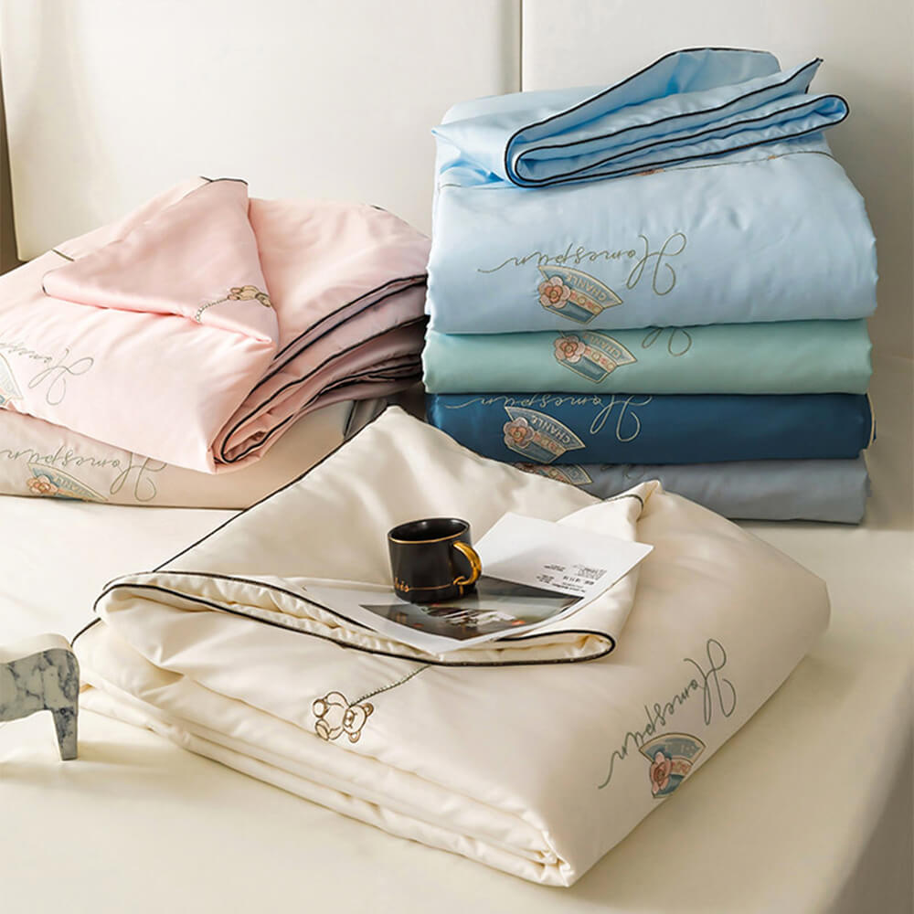 Colcha de seda de hielo enfriante colcha de cama transpirable para la piel con manta