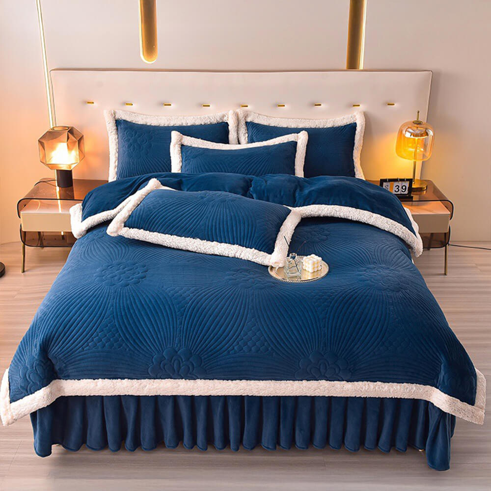 Flanal acolchado acolchado acolchado lecho de lana de leche set