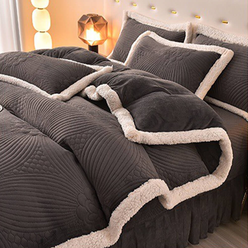 Flanal acolchado acolchado acolchado lecho de lana de leche set