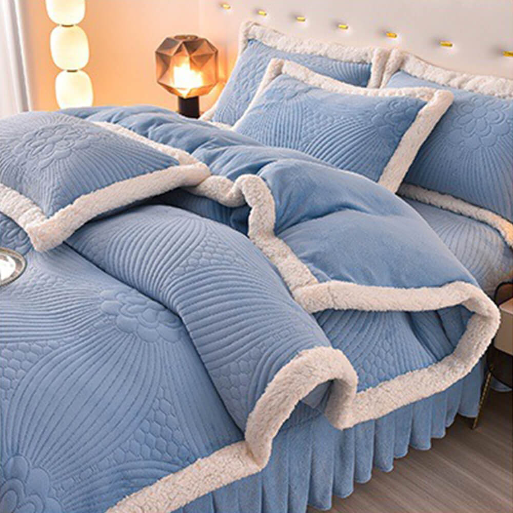 Flanal acolchado acolchado acolchado lecho de lana de leche set