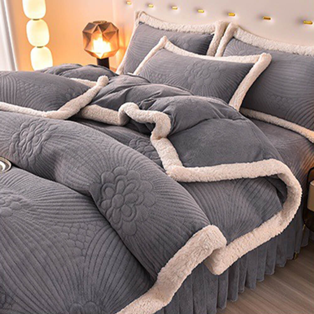 Flanal acolchado acolchado acolchado lecho de lana de leche set