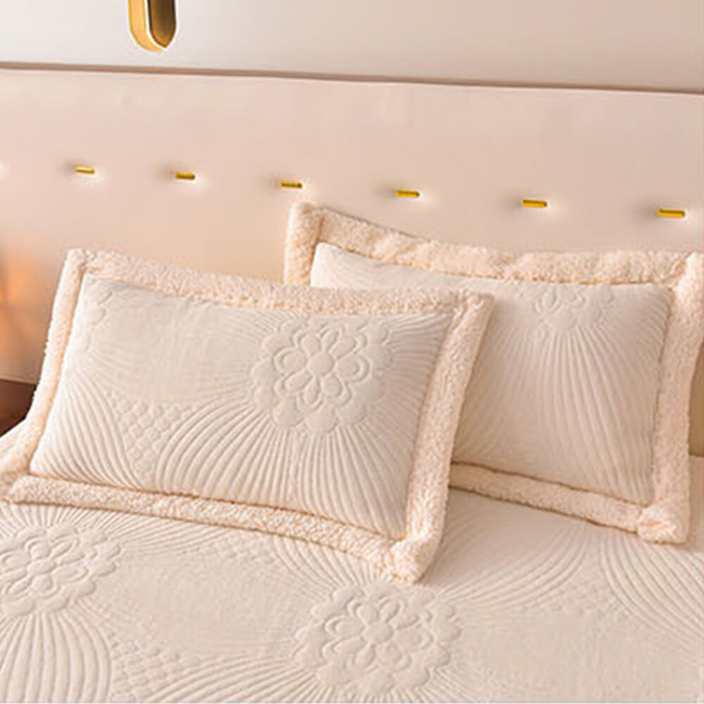 Flanal acolchado acolchado acolchado lecho de lana de leche set