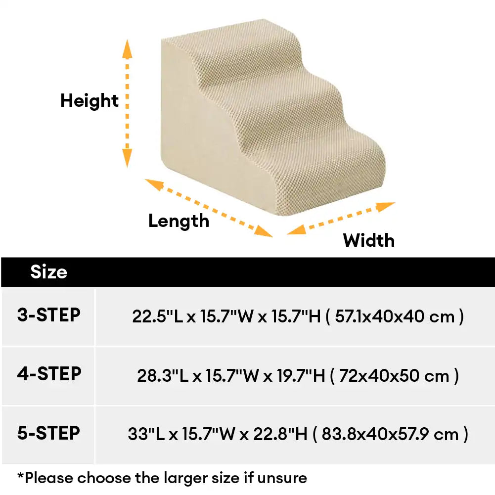 Modular Stackable Foam Ramp Anti-Slip Dog Stairs for Small & Senior Dogs