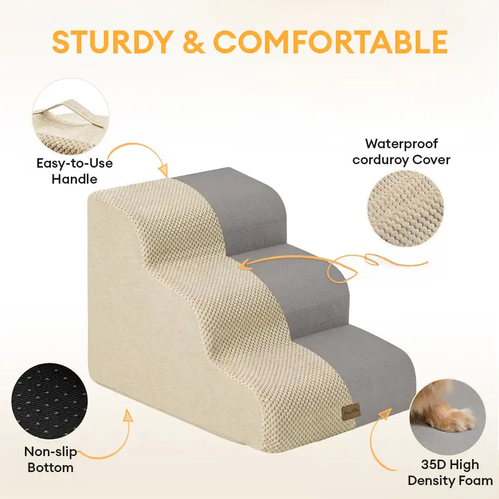 Modular Stackable Foam Ramp Anti-Slip Dog Stairs for Small & Senior Dogs