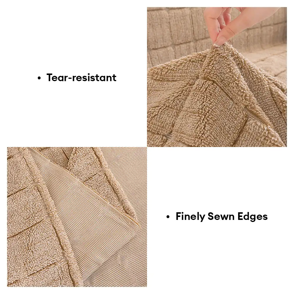 Plush Quilted Classic Checkered Comfortable Thickened Couch Cover